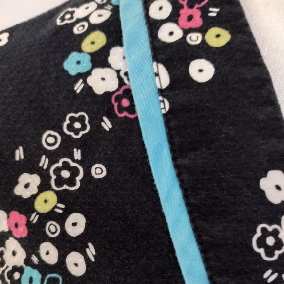 Cherokee Studio Black Floral Back Tie Scrub Top - Picture 10 of 14